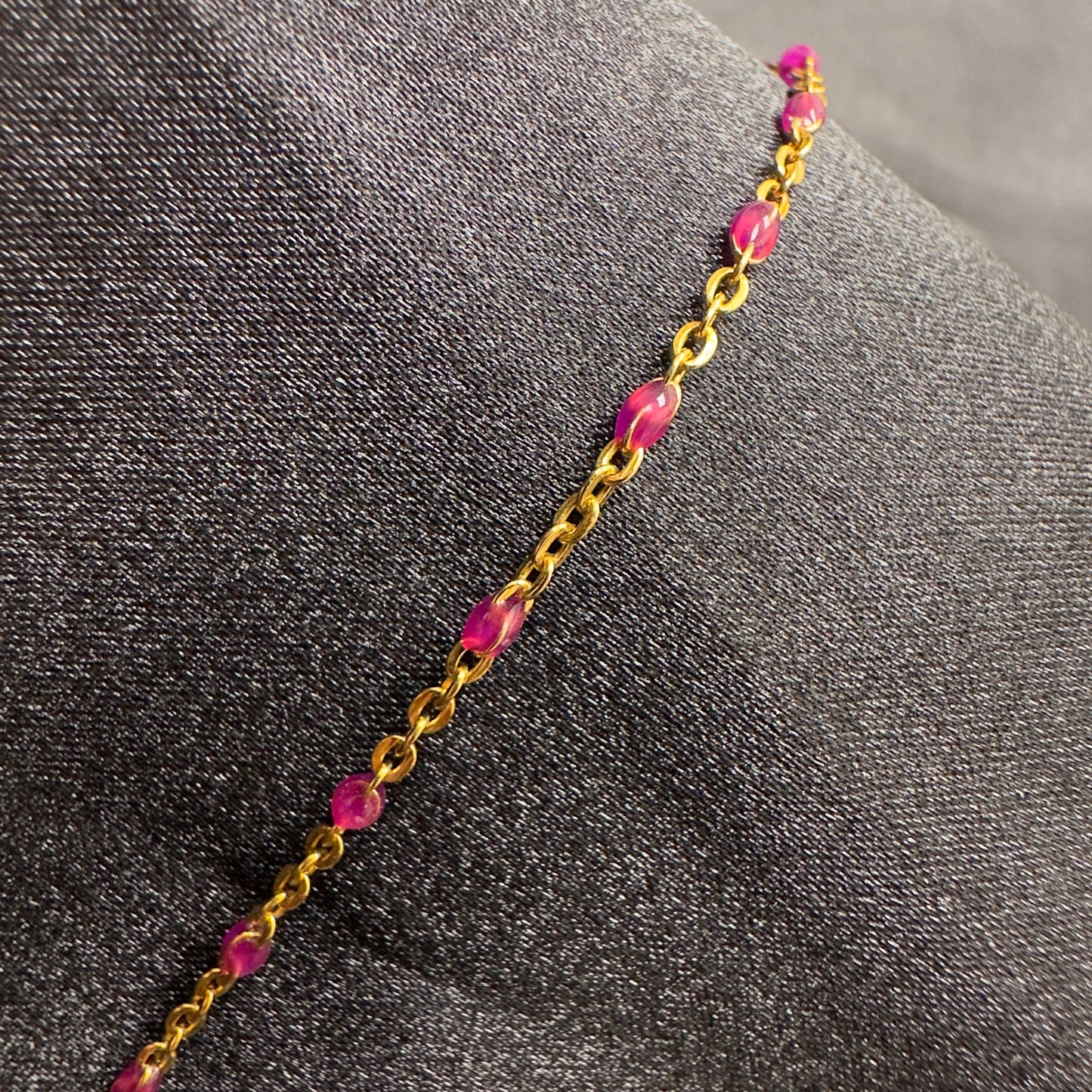 Orquídea Esmalte Gold-Filled Chain