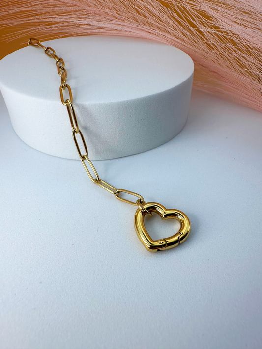 Heartlink Paperclip Bracelet